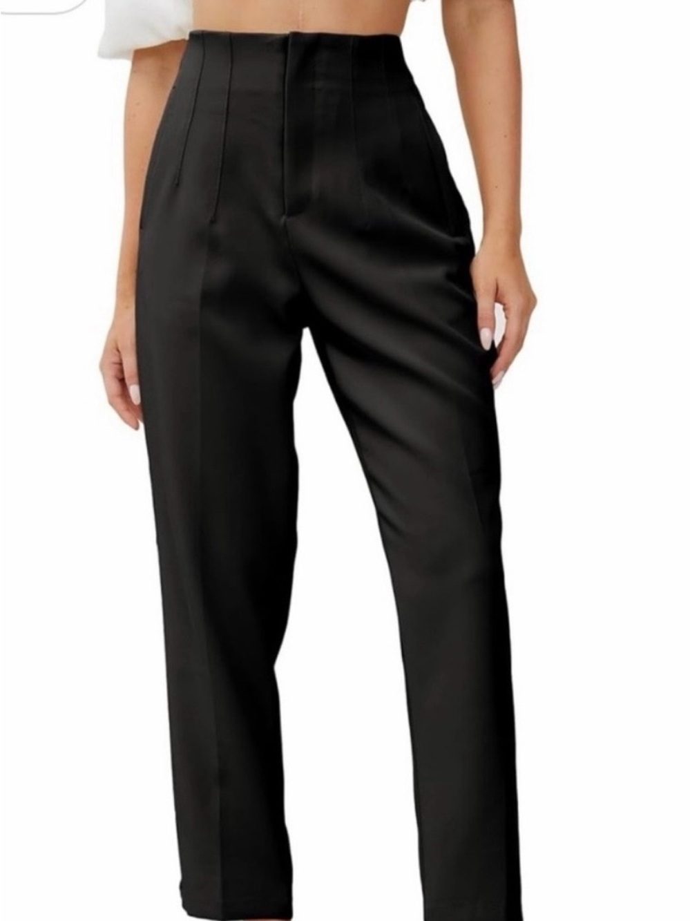 Zara High-Waist Black Tailored Trousers